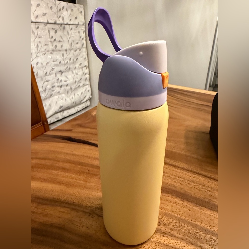 Owala Yellow and Purple Water Bottle